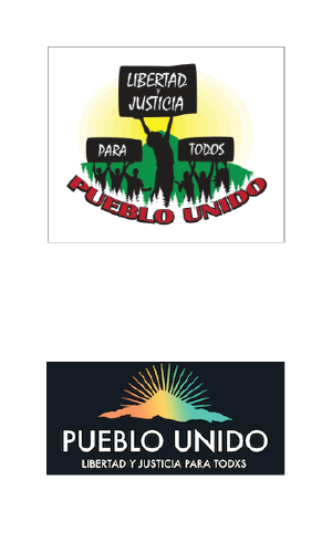 Pueblo Unido original and new logos
